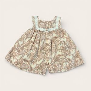 Catherine Malandrino Brown Floral Kids Dress Woodland Foxes